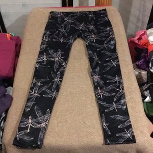 Black/coral firefly leggings size S/M
